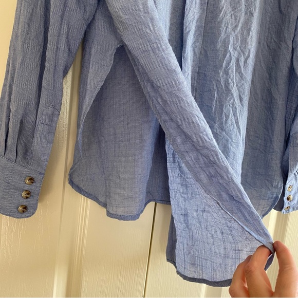 Free People | That’s A Wrap Chambray Button Down Top - Picture 5 of 9